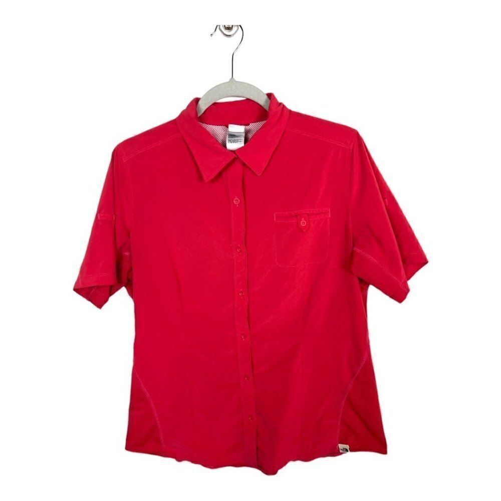 The north face red button up top‎